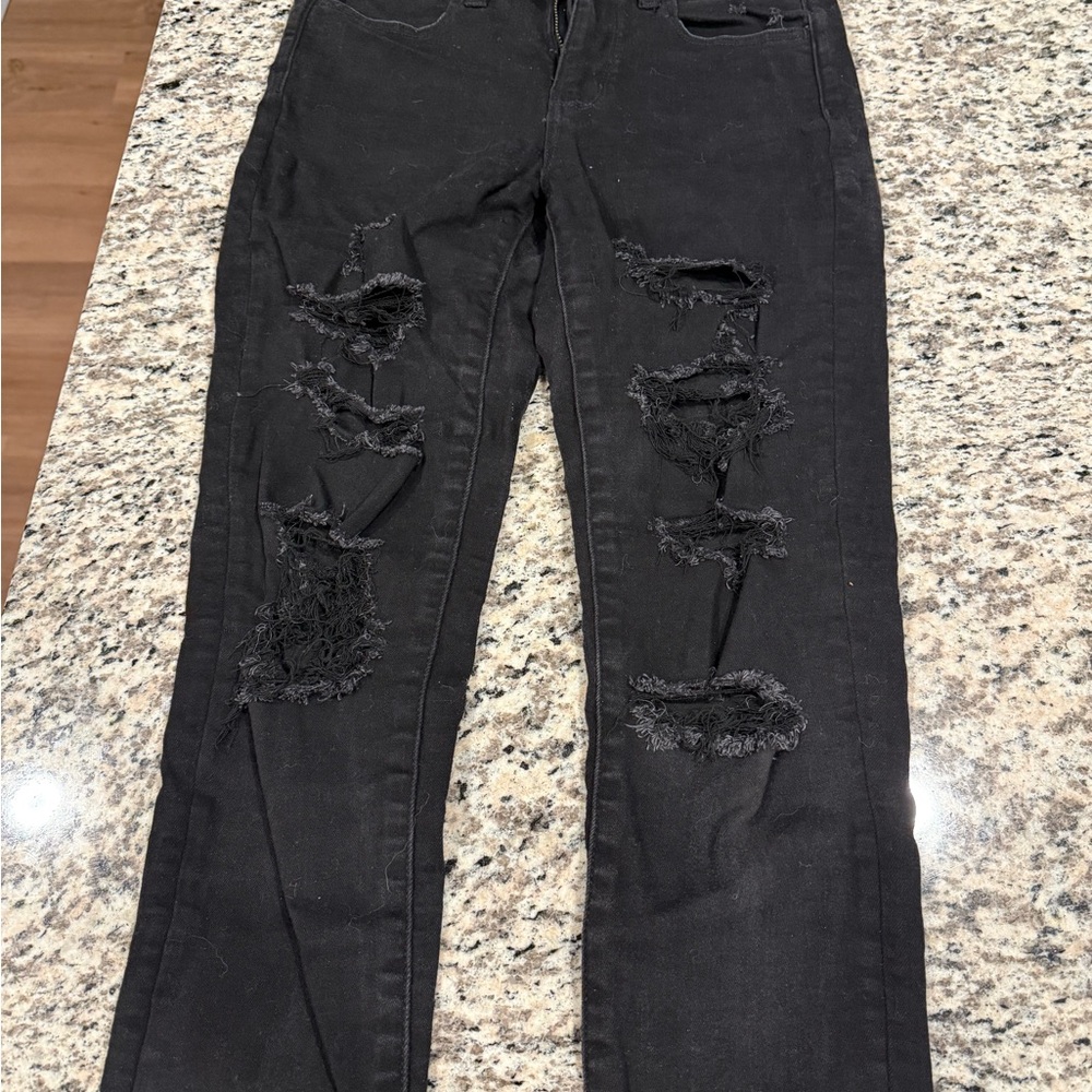 Black Distressed Women's Jeans